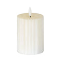 Luxe Collection Natural Glow 3X4 Textured Ribbed Led Candle 10 cm