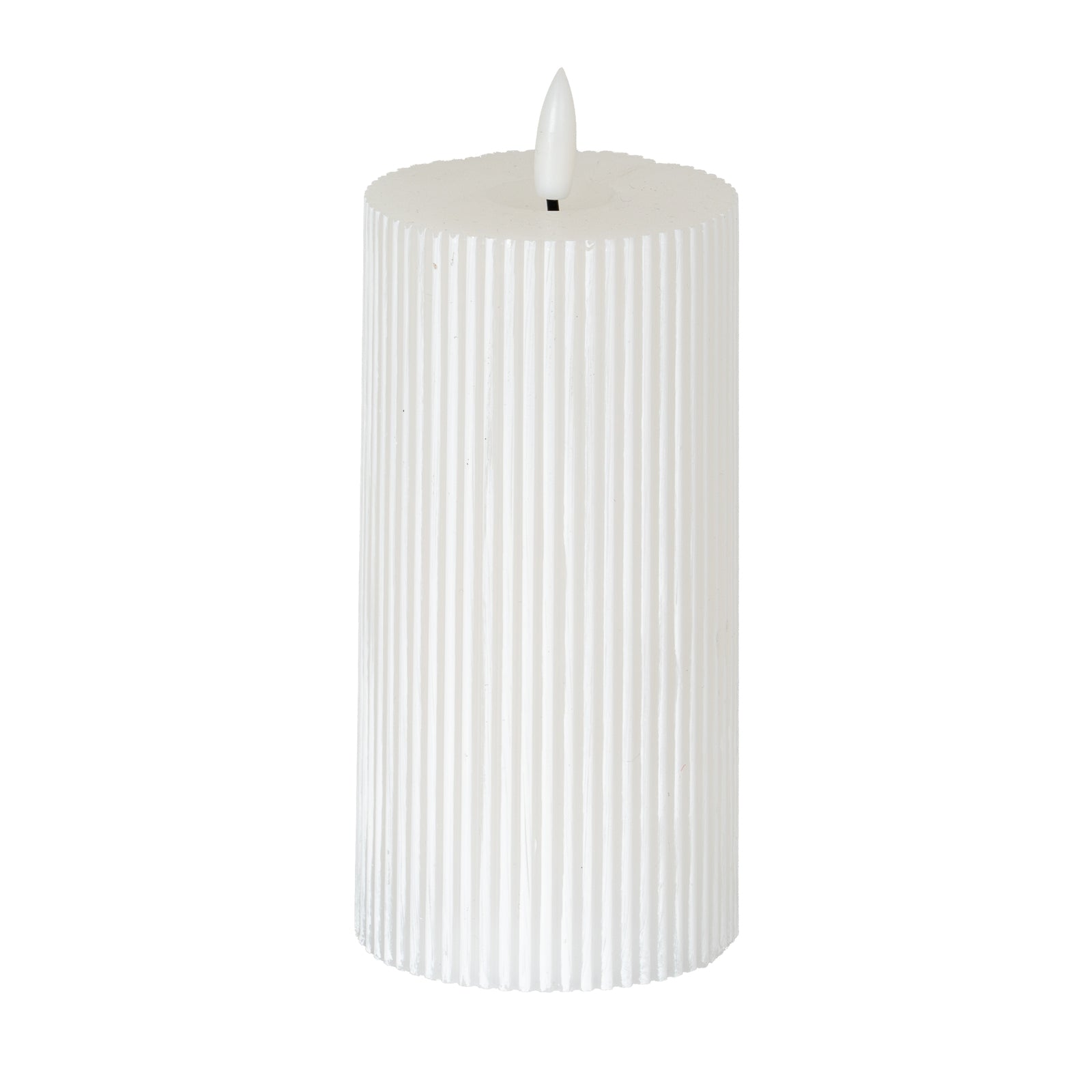 Luxe Collection Natural Glow 3X6 Textured Ribbed Led Candle 15 cm