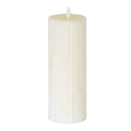 Luxe Collection Natural Glow 3X8 Textured Ribbed Led Candle 20 cm