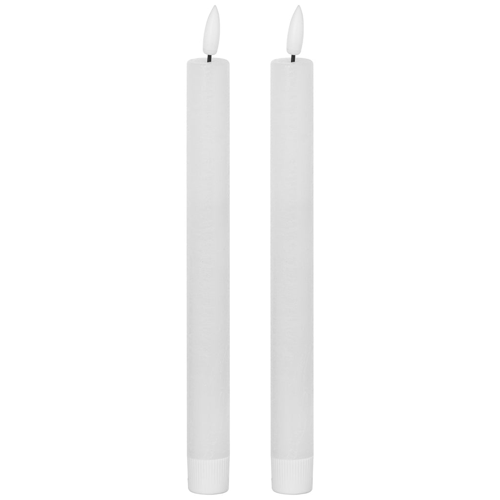 Luxe Collection Natural Glow S/ 2 White Led Dinner Candles 25 cm