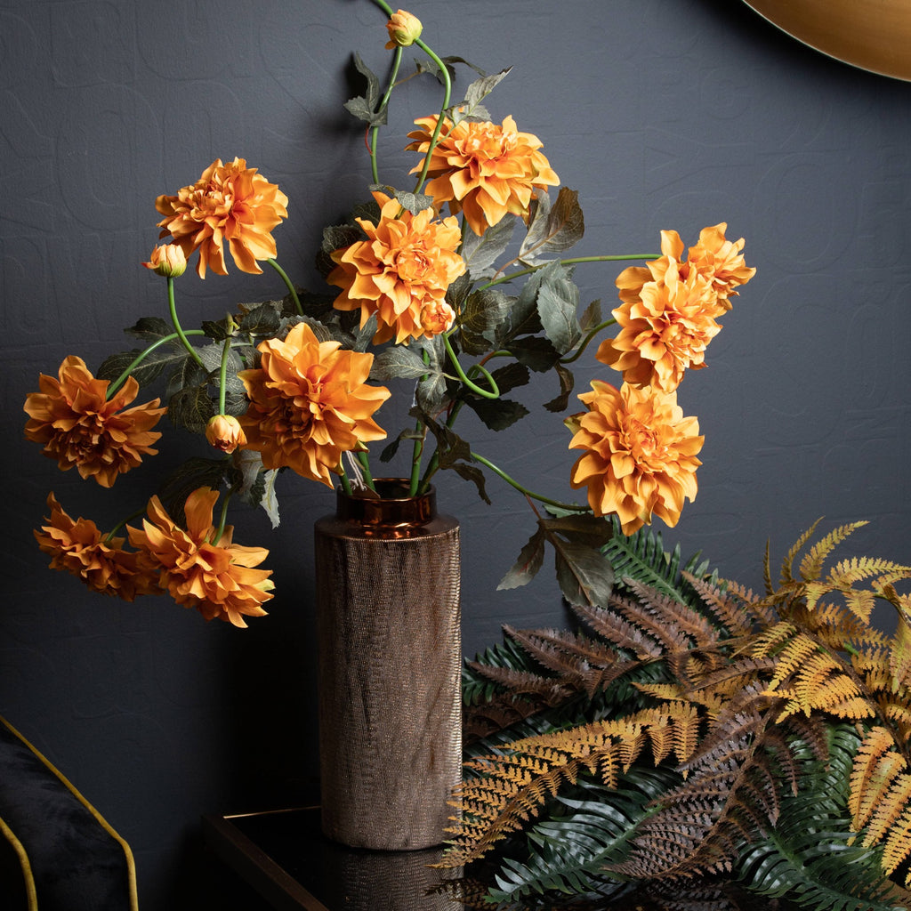 Orange Dahlia Spray 115 cm