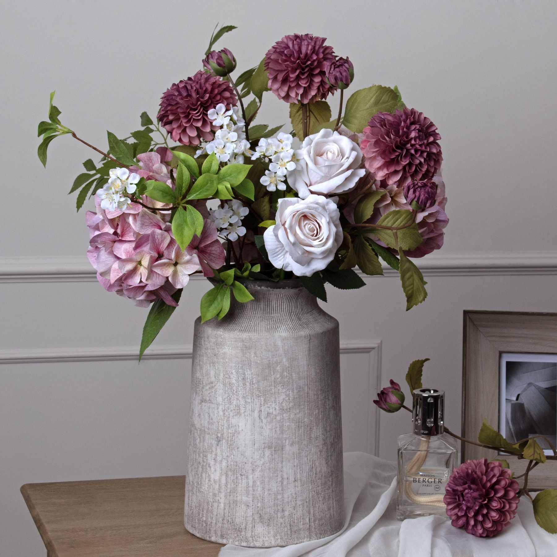Shabby Pink Single Hydrangea 50 cm