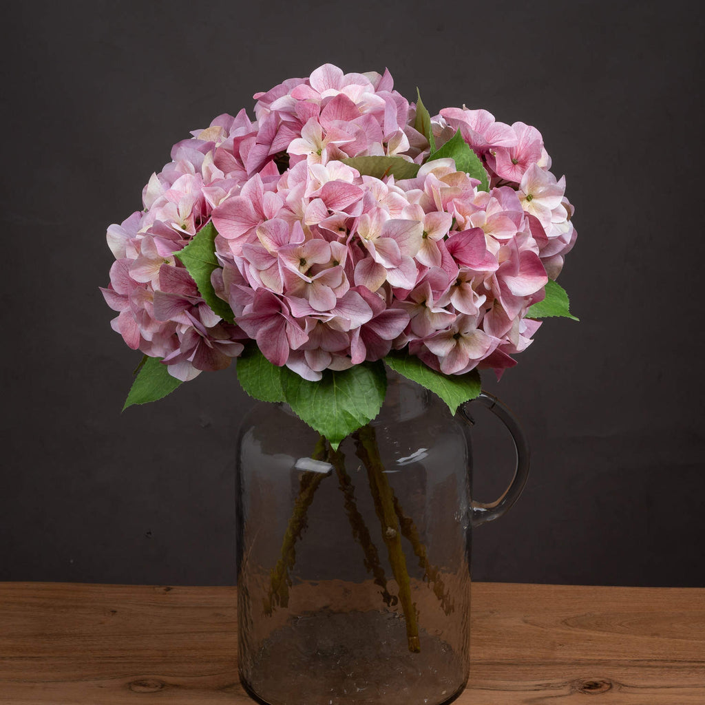 Shabby Pink Single Hydrangea 50 cm