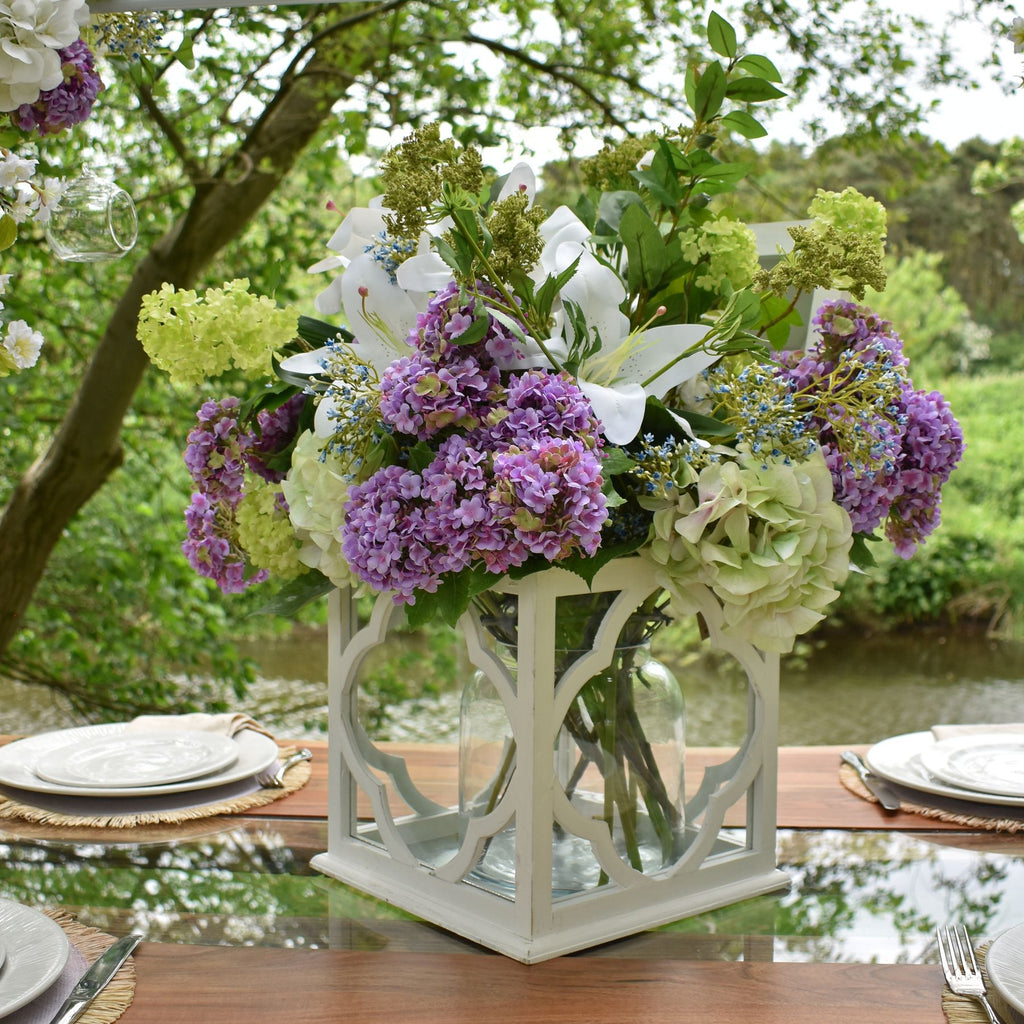 Shabby Green Single Hydrangea 50 cm