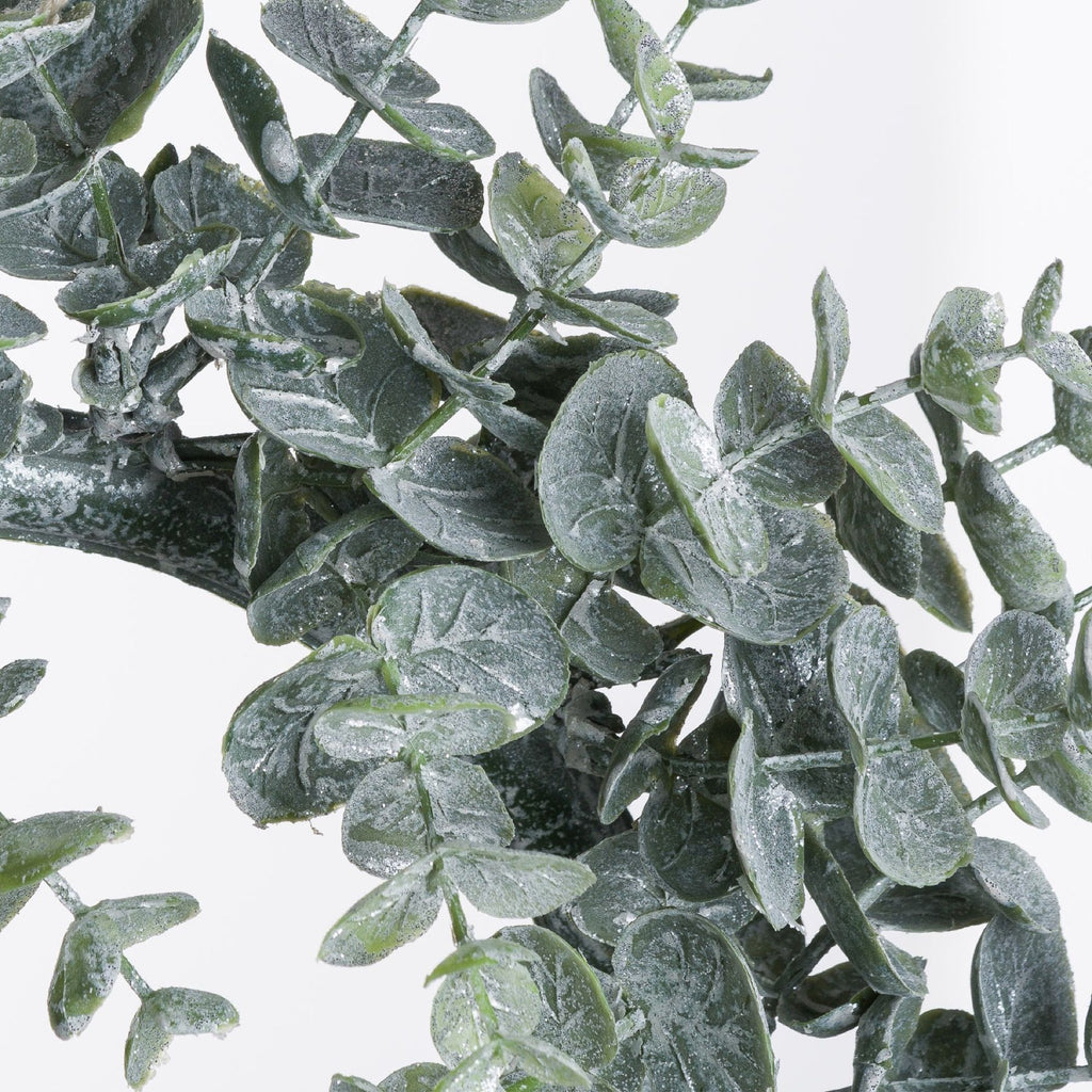 Large Frosted Eucalyptus Candle Wreath 33 cm