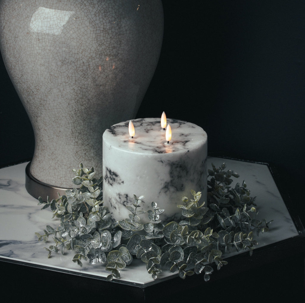 Large Frosted Eucalyptus Candle Wreath 33 cm