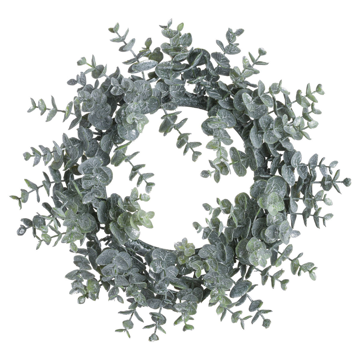 Large Frosted Eucalyptus Candle Wreath 33 cm