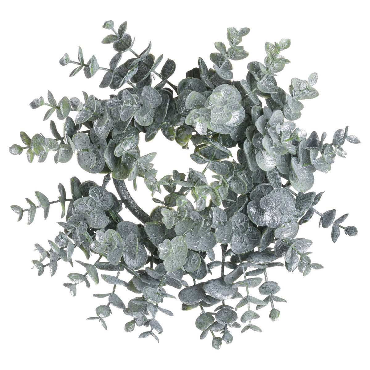 Medium Frosted Eucalyptus Candle Wreath 28 cm