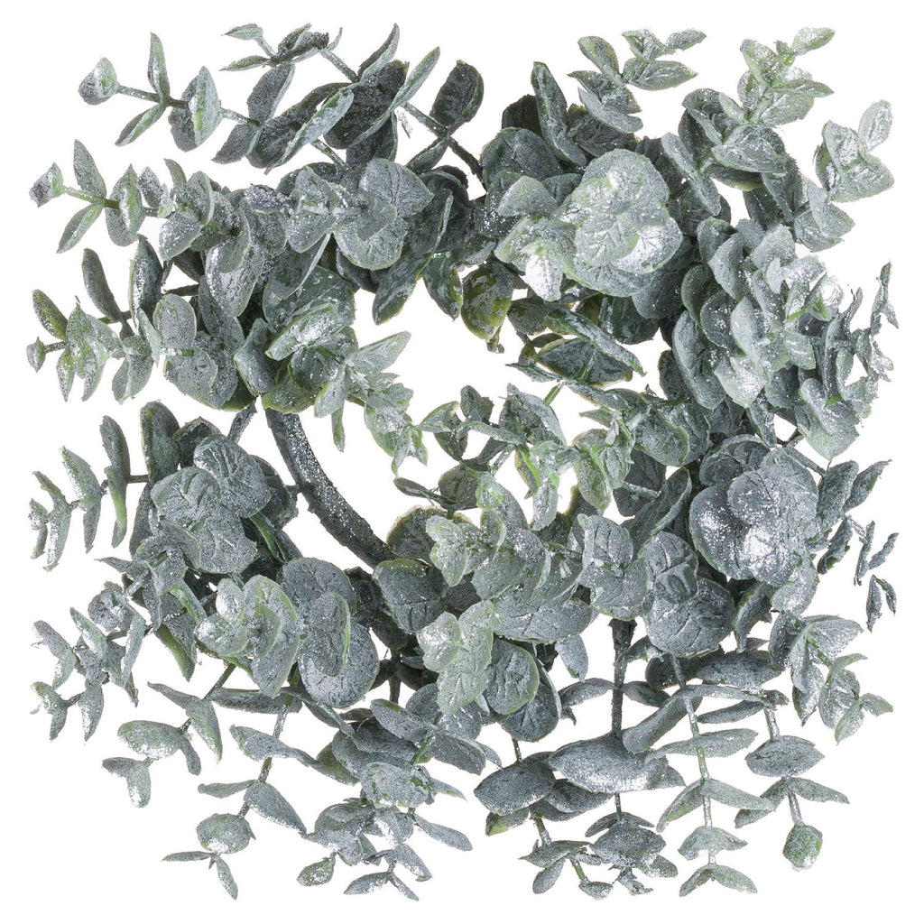 Small Frosted Eucalyptus Candle Wreath 25 cm