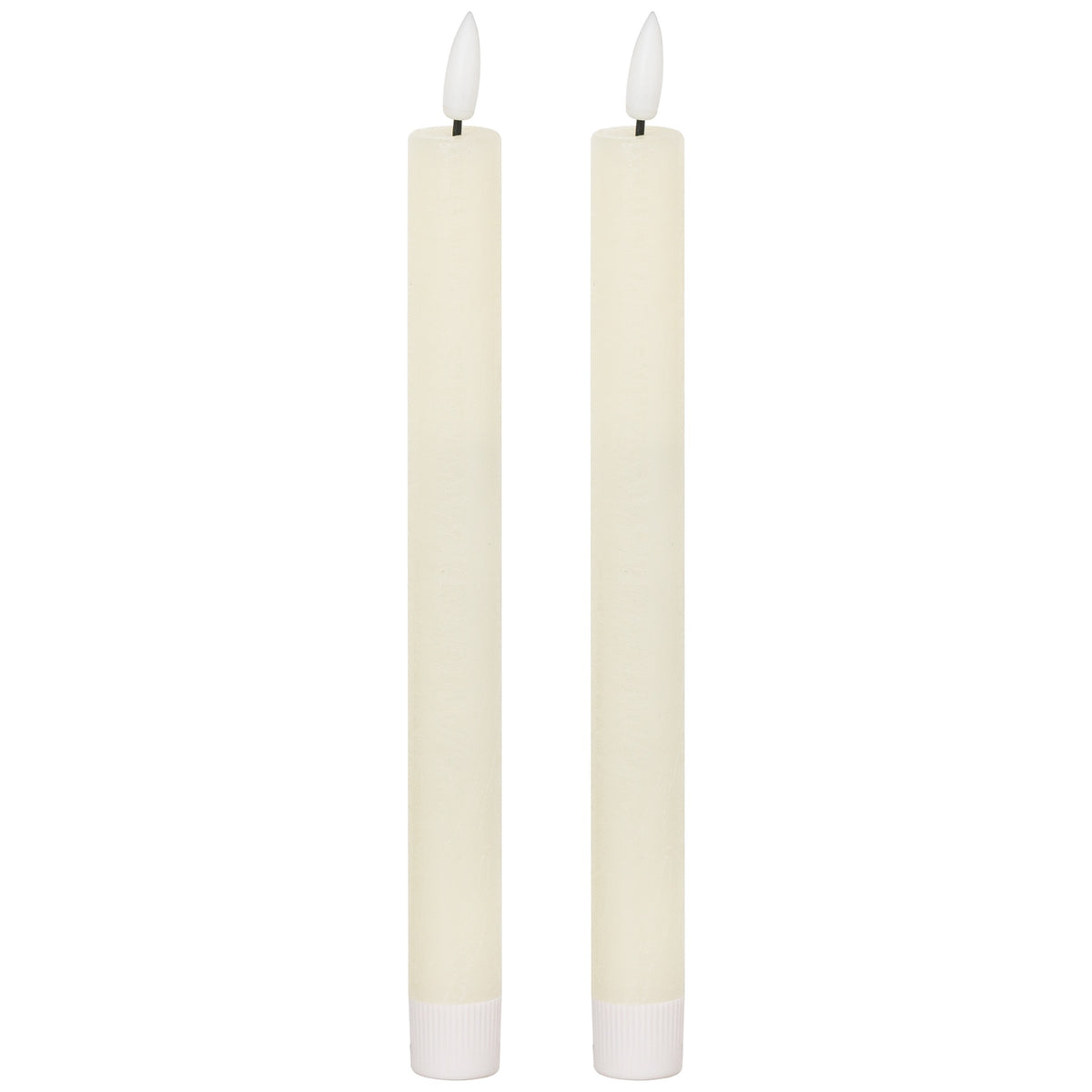 Luxe Collection Natural Glow S/ 2 Ivory Led Dinner Candles 25 cm