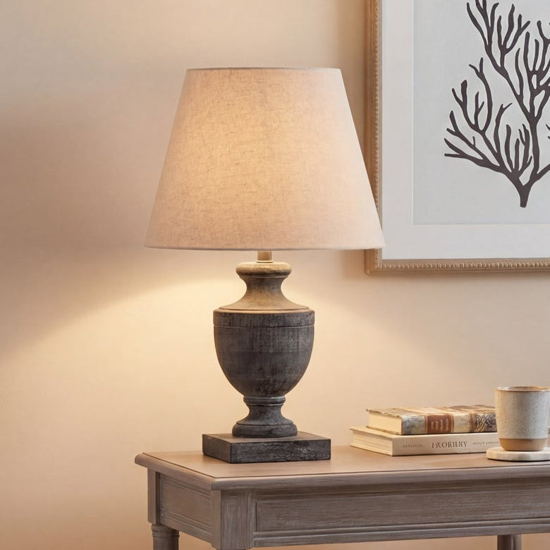 Incia Urn Wooden Table Lamp 51 cm