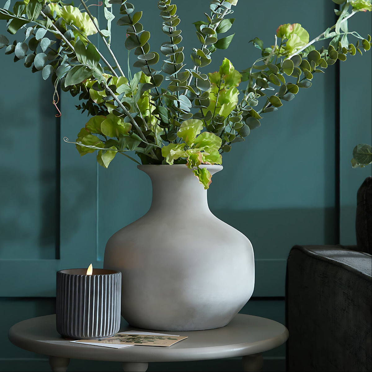 Darcy Squat Stone Vase 26 cm