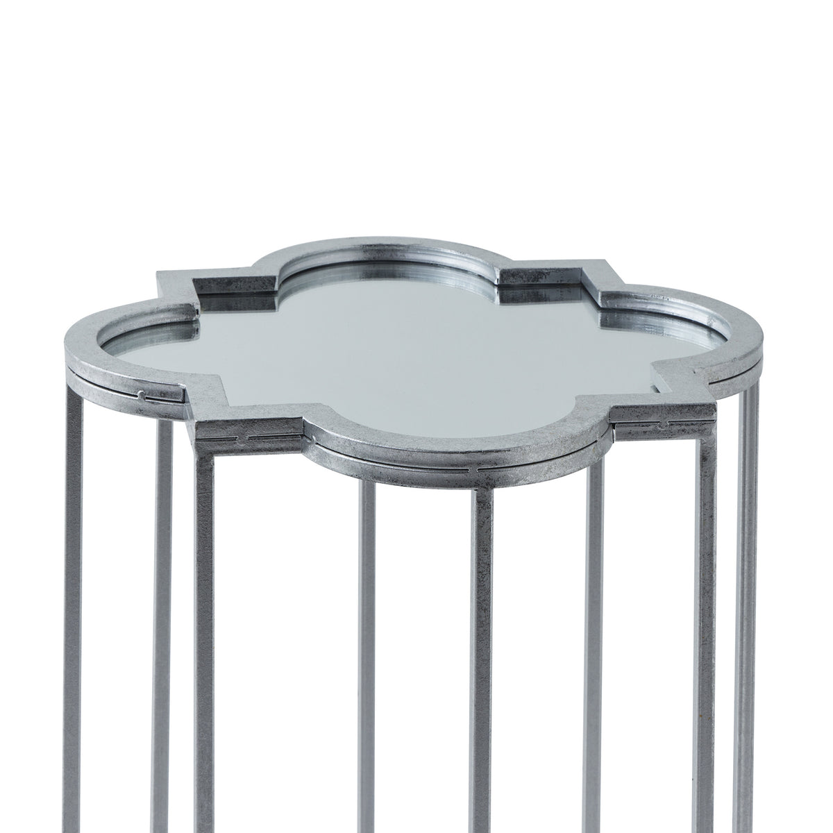 Quarter Foil Mirrored Set Of Two Side Tables 62 cm