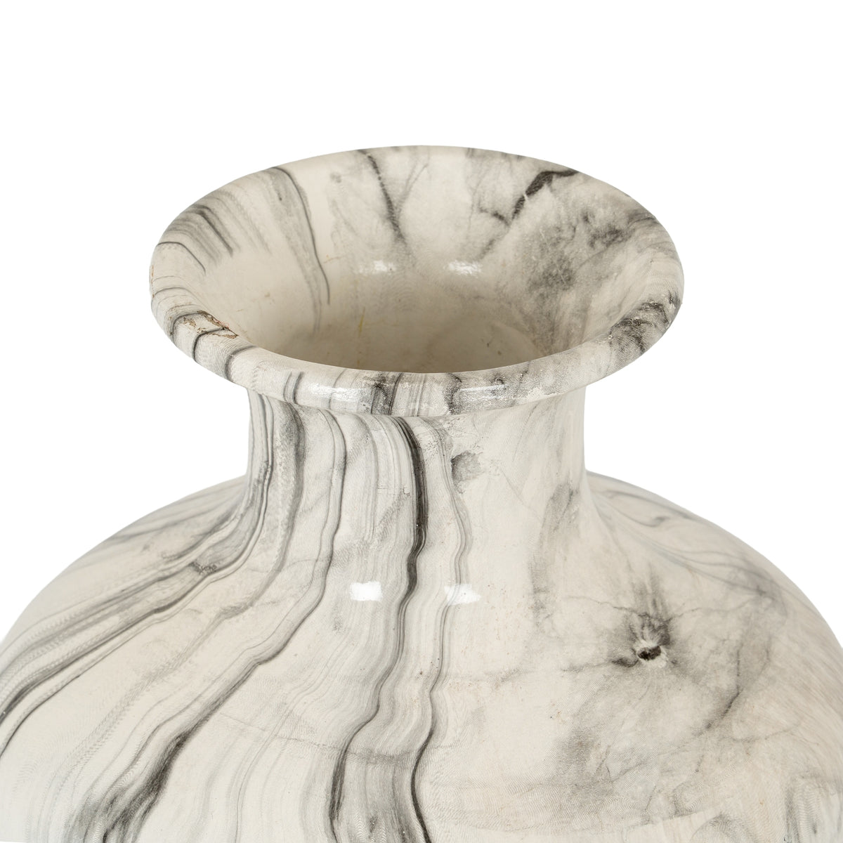 Marble Effect Squat Vase 26 cm