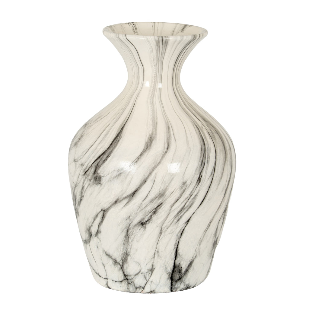 Marble Effect Ellipse Large Vase 36 cm