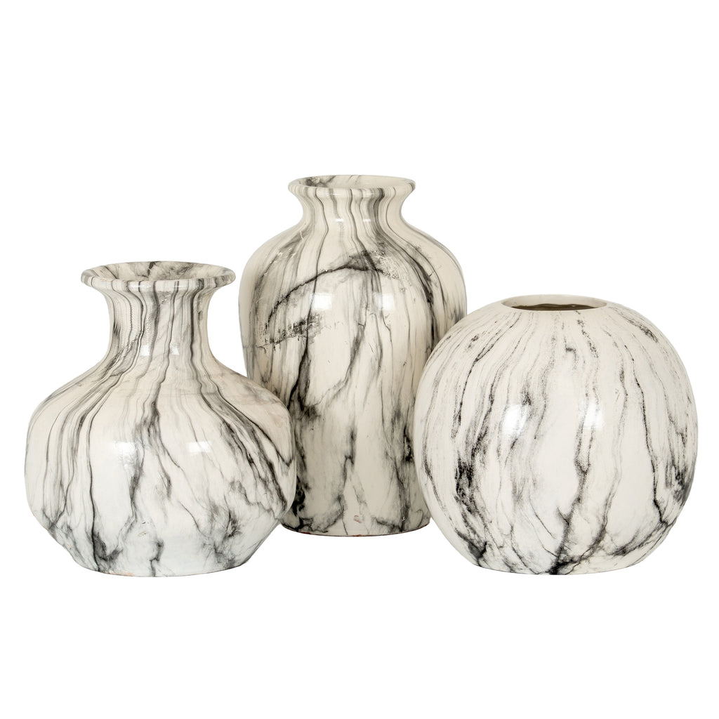 Marble Effect Pudding Vase 25 cm