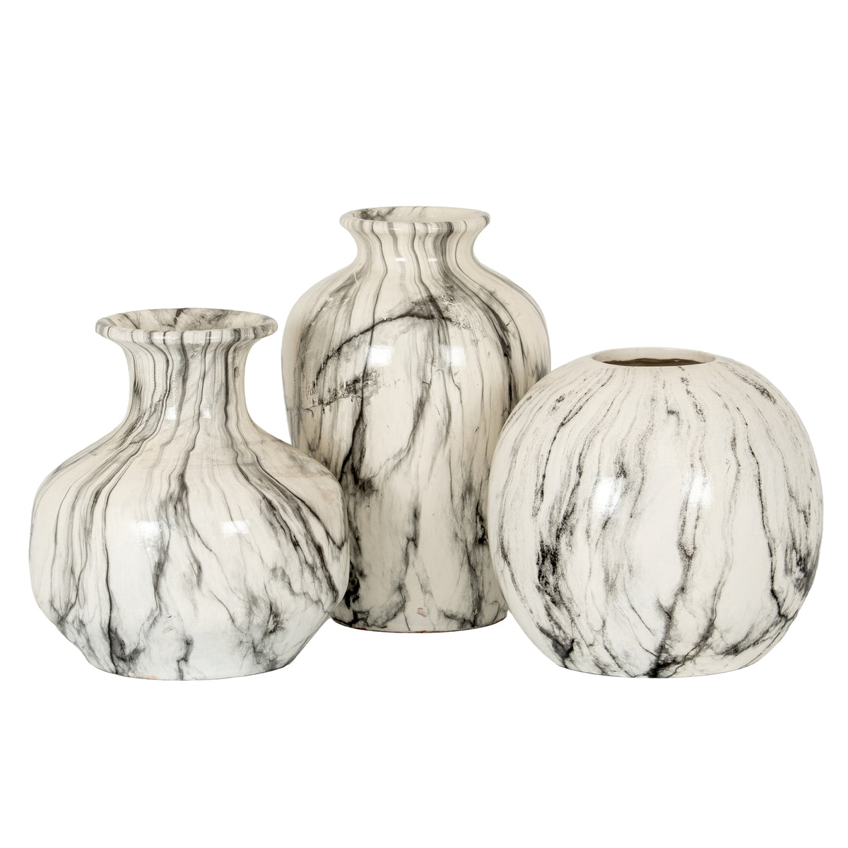 Marble Effect Pudding Vase 25 cm