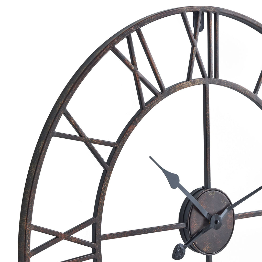 Bronze Skeleton Wall Clock 70 cm