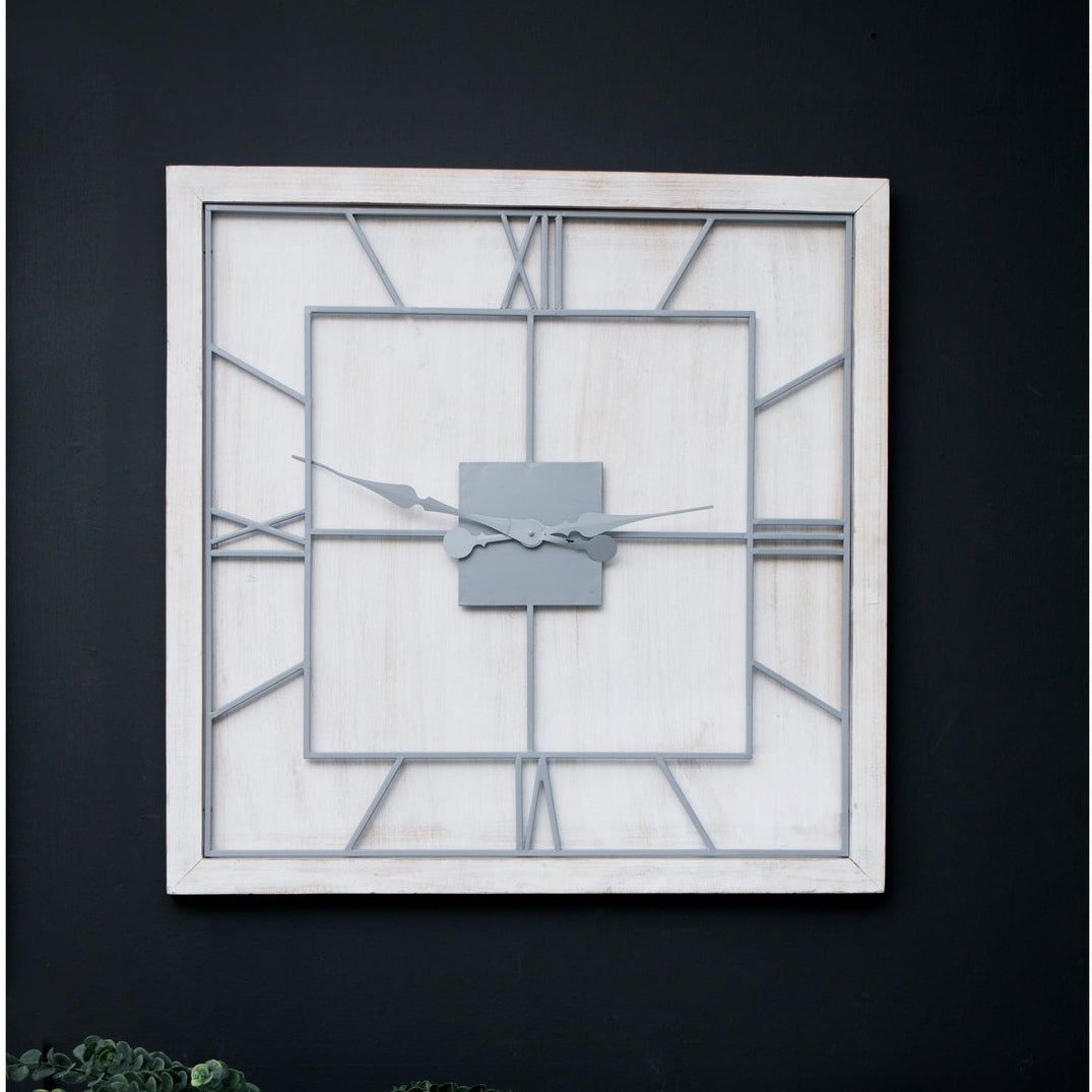 Williston White Square Large Wall Clock 90 cm