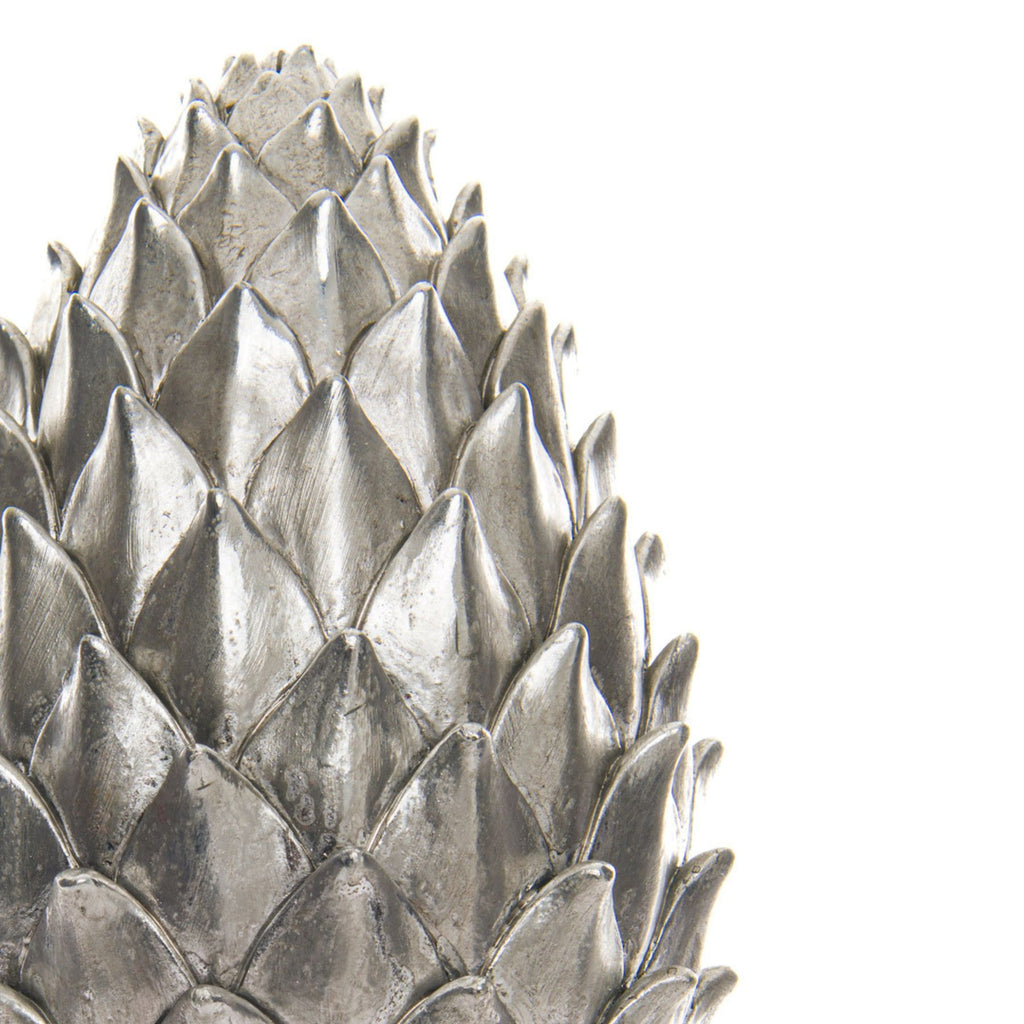 Tall Silver Pinecone Finial 30 cm