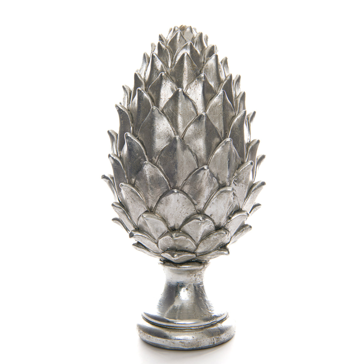 Tall Silver Pinecone Finial 30 cm
