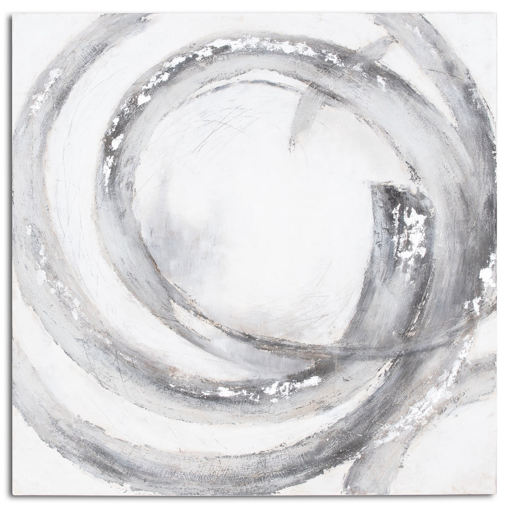 Galaxy Silver And Grey Hand Painted Canvas 150 cm