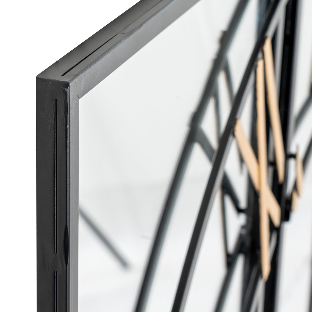 Brooklyn Black And Gold Wall Clock 113 cm