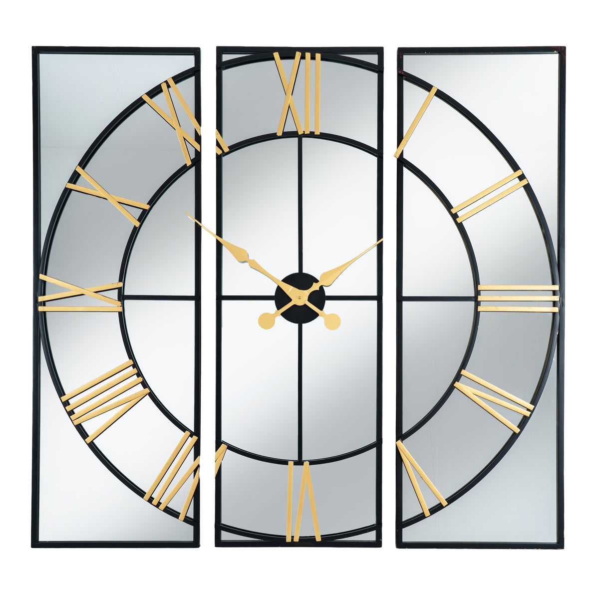 Brooklyn Black And Gold Wall Clock 113 cm