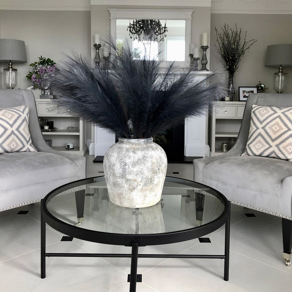 Grey Large Faux Pampas Grass Stem 120 cm