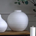 Tiber Matt White Ceramic Vase 28 cm