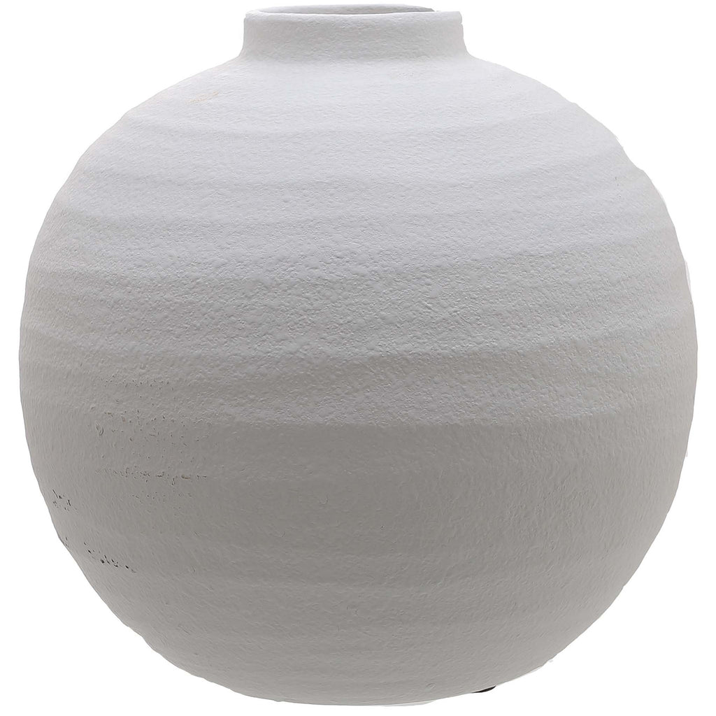 Tiber Matt White Ceramic Vase 28 cm