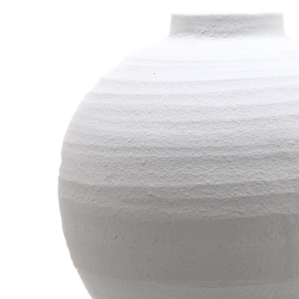 Tiber Large Matt White Ceramic Vase 36 cm