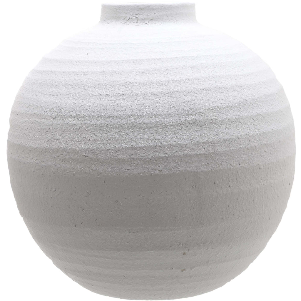 Tiber Large Matt White Ceramic Vase 36 cm