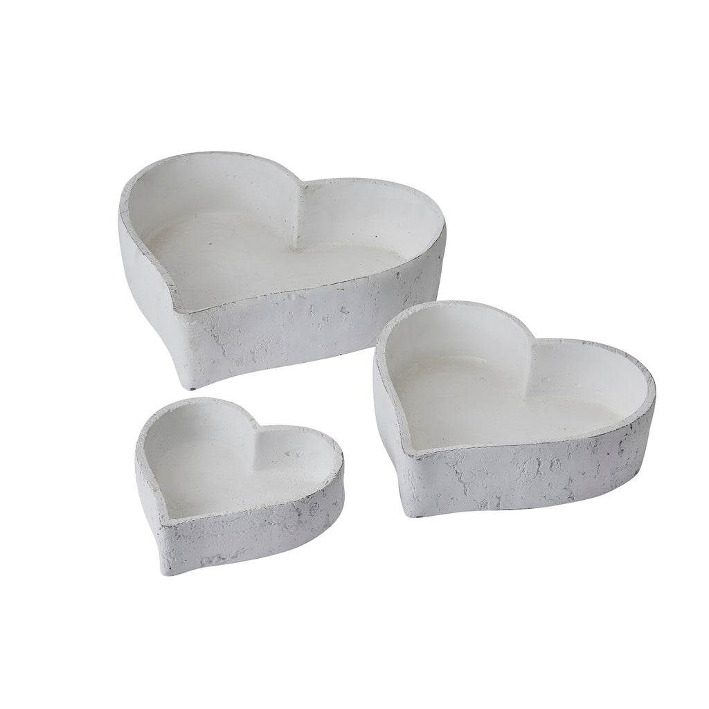 Set Of Three Large Matt White Ceramic Dishes 31 cm