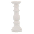 Matt White Small Ceramic Column Candle Holder 31 cm