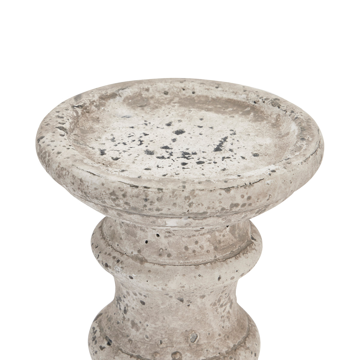 Small Stone Ceramic Column Candle Holder 31 cm