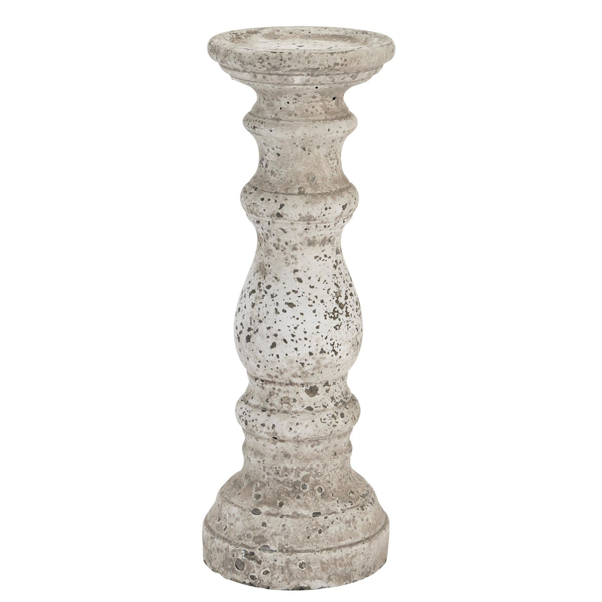 Large Stone Ceramic Column Candle Holder 45 cm