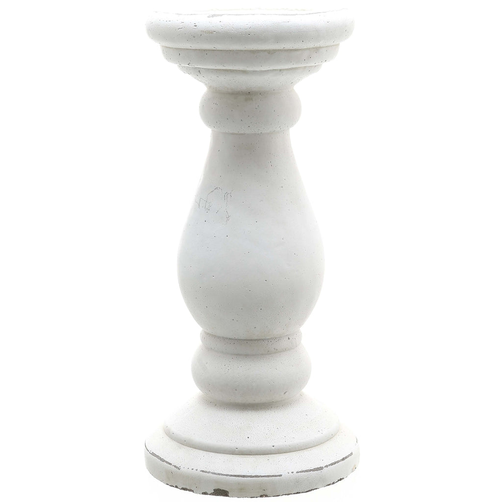 Small Matt White Ceramic Candle Holder 23 cm