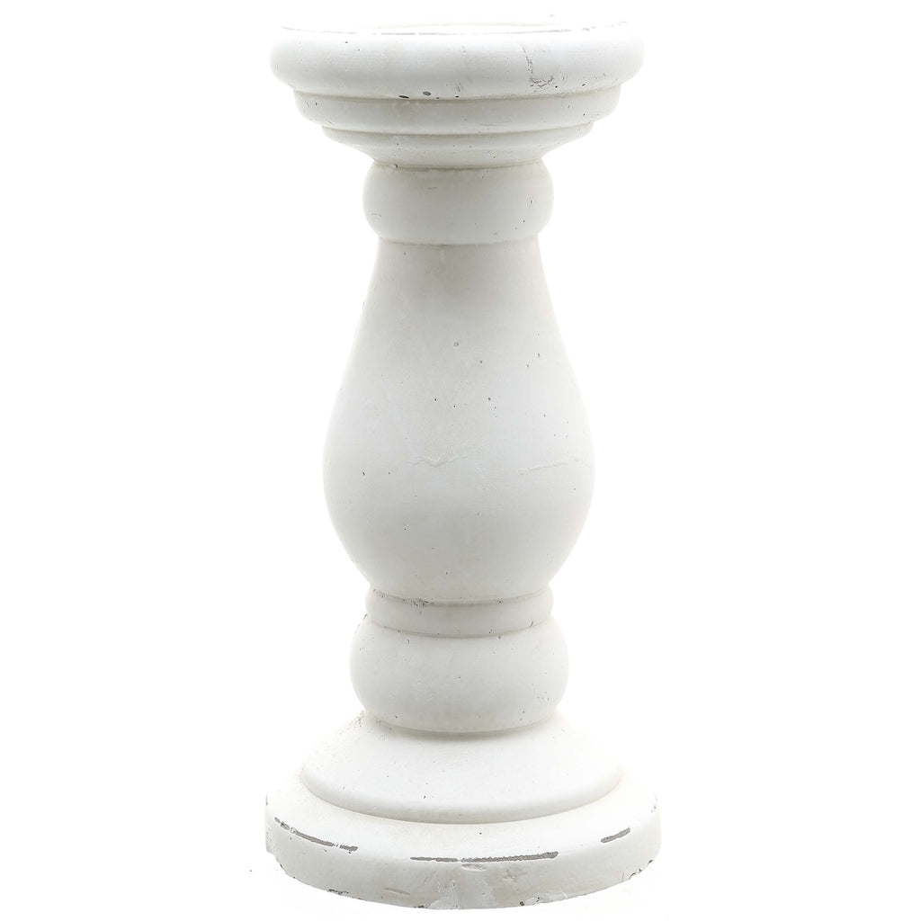 Matt White Ceramic Candle Holder 30 cm