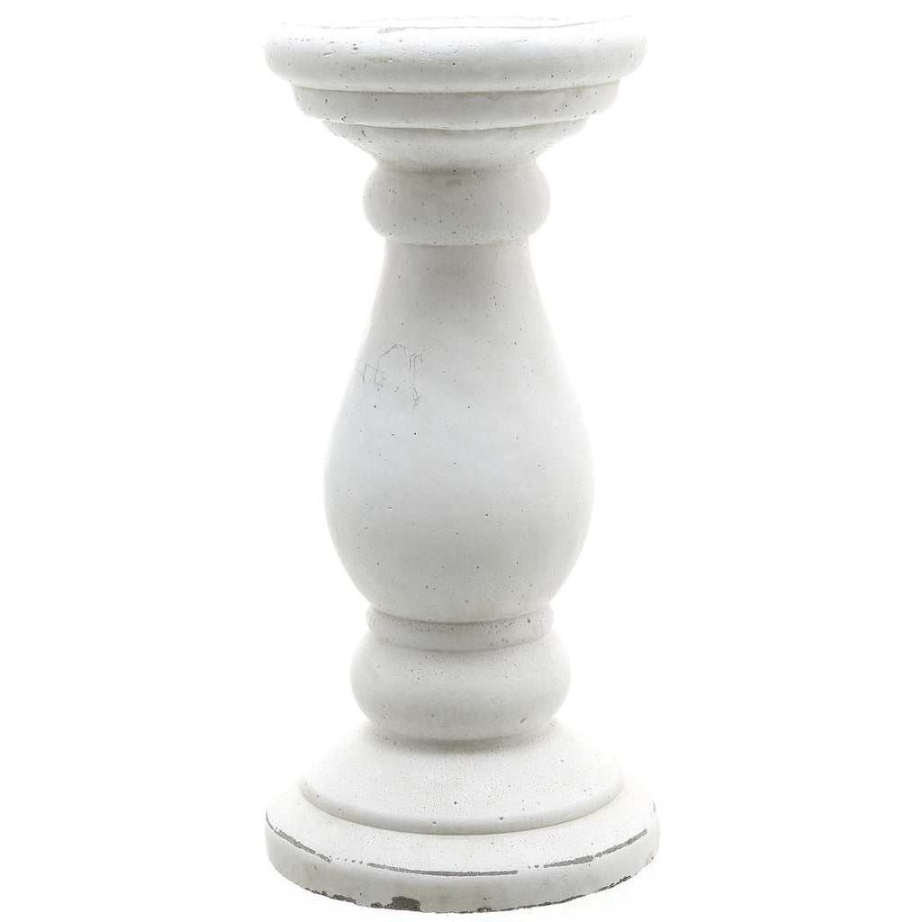 Large Matt White Ceramic Candle Holder 38 cm