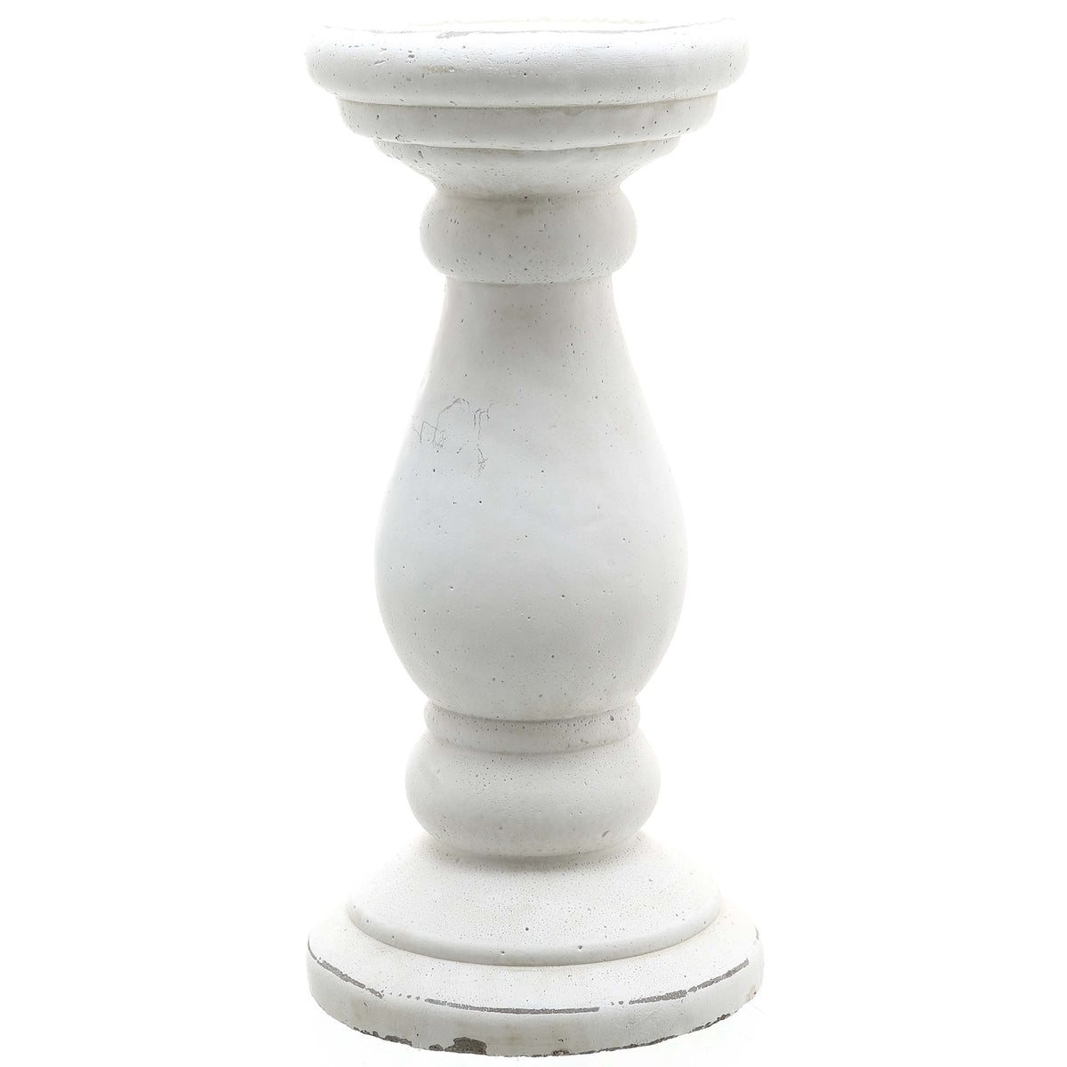 Large Matt White Ceramic Candle Holder 38 cm