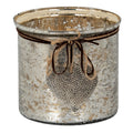 Mercury Hammered Heart Large Candle Holder 16 cm