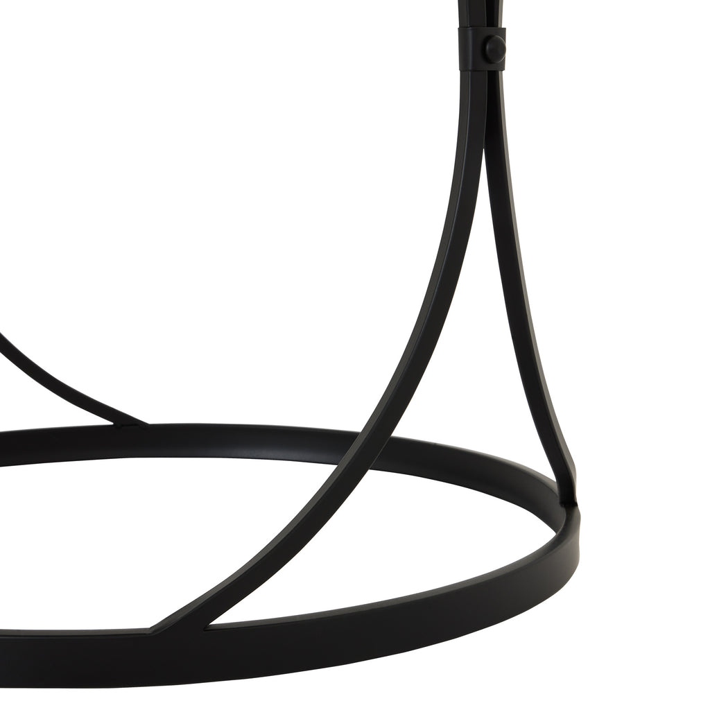 Concaved Set Of Two Black Mirrored Side Tables 58 cm