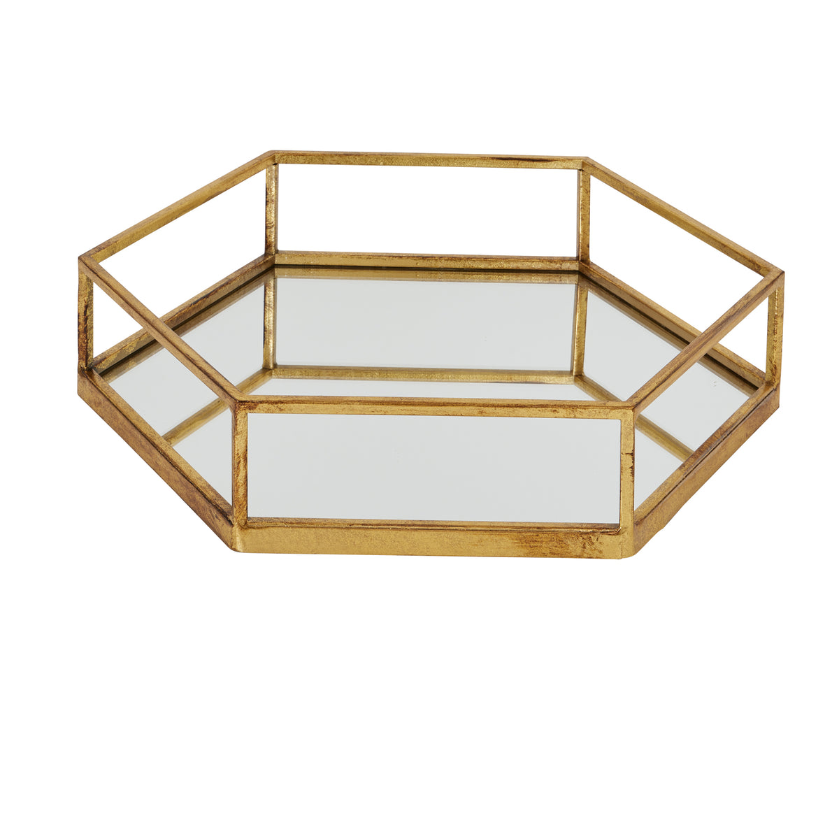 Gold Hexagon Set Of Two Trays 50 cm