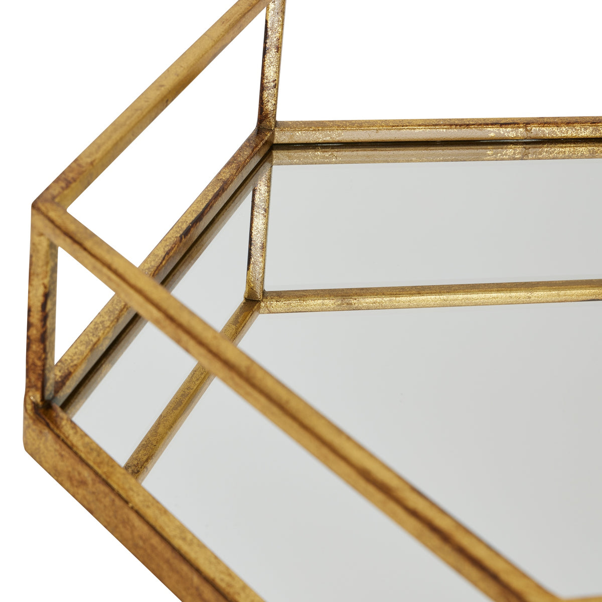 Gold Hexagon Set Of Two Trays 50 cm