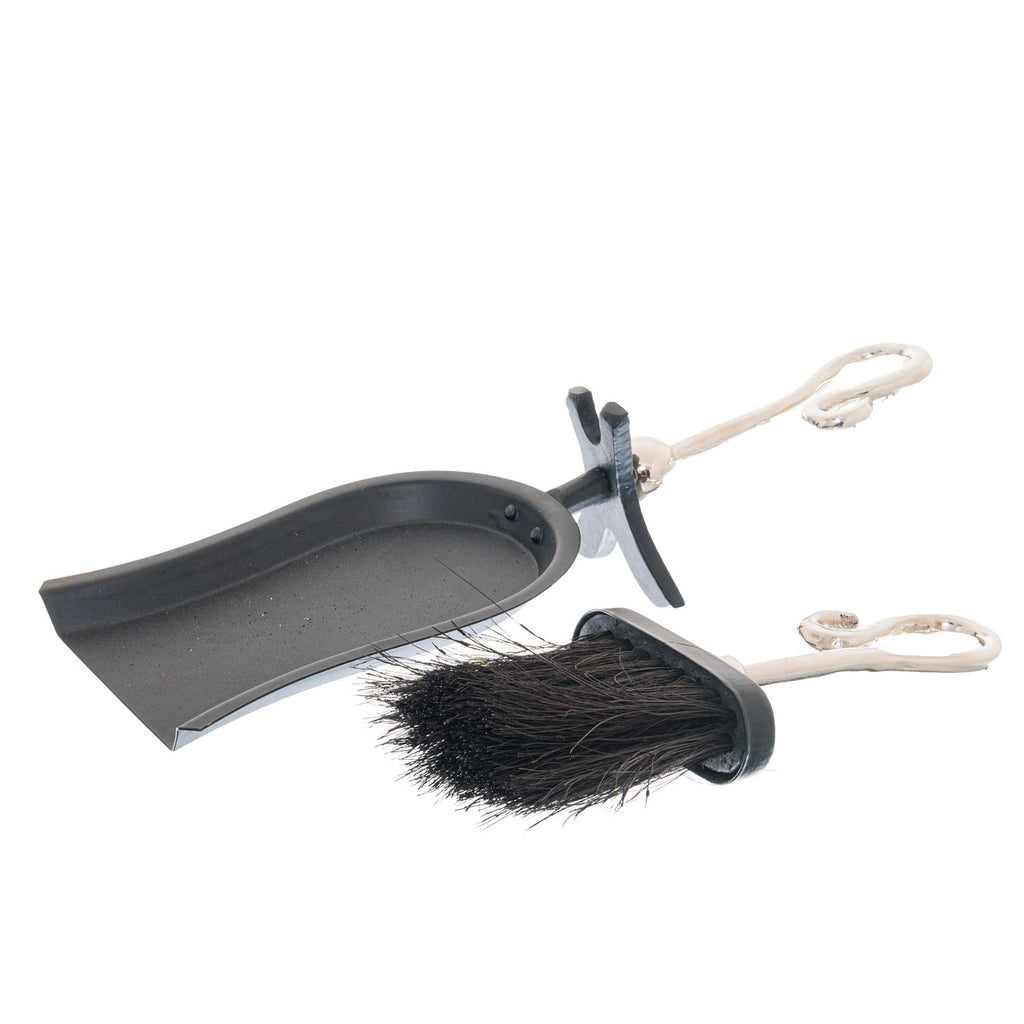 Chrome Crook Handled Hearth Tidy 38 cm
