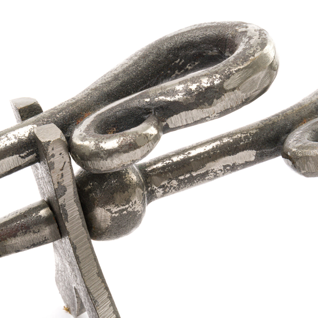 Antique Pewter Crook Handled Hearth Tidy 37 cm