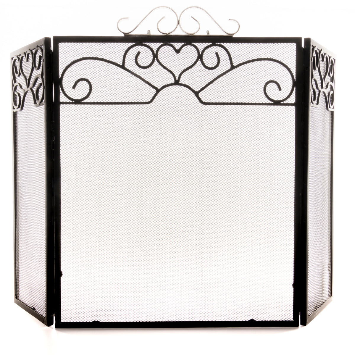 Chrome Topped Three Fold Fire Screen 98 cm