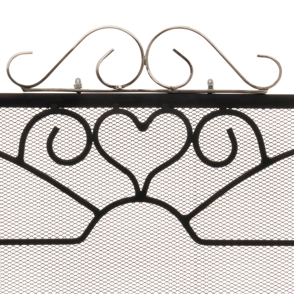 Chrome Topped Three Fold Fire Screen 98 cm