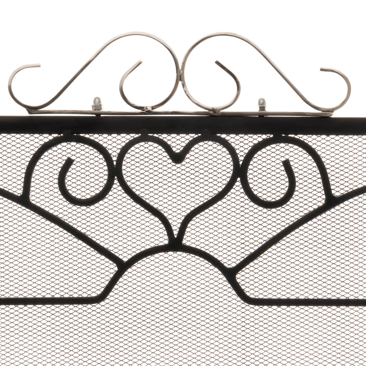Chrome Topped Three Fold Fire Screen 98 cm